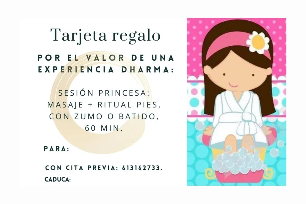Tarjeta regalo masaje de 40€ – vista trasera con condiciones